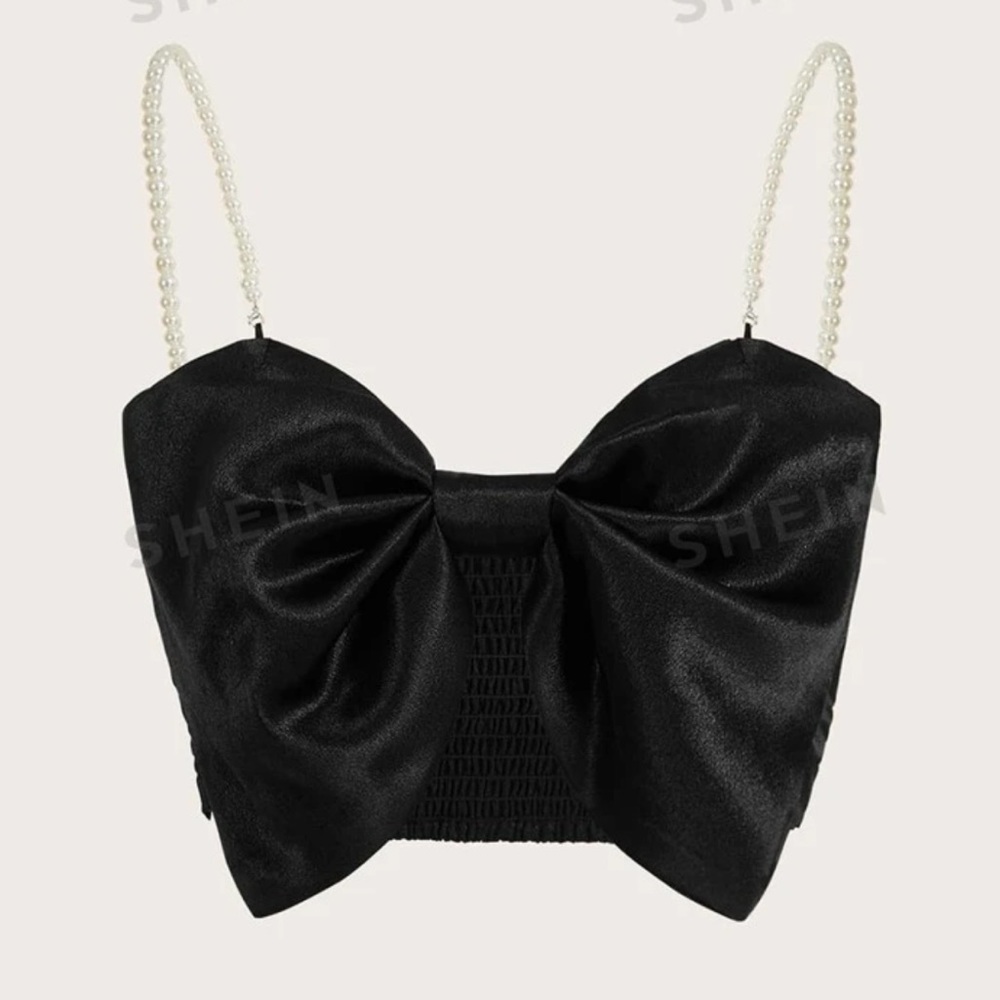 Bow Front Top with Pearl straps